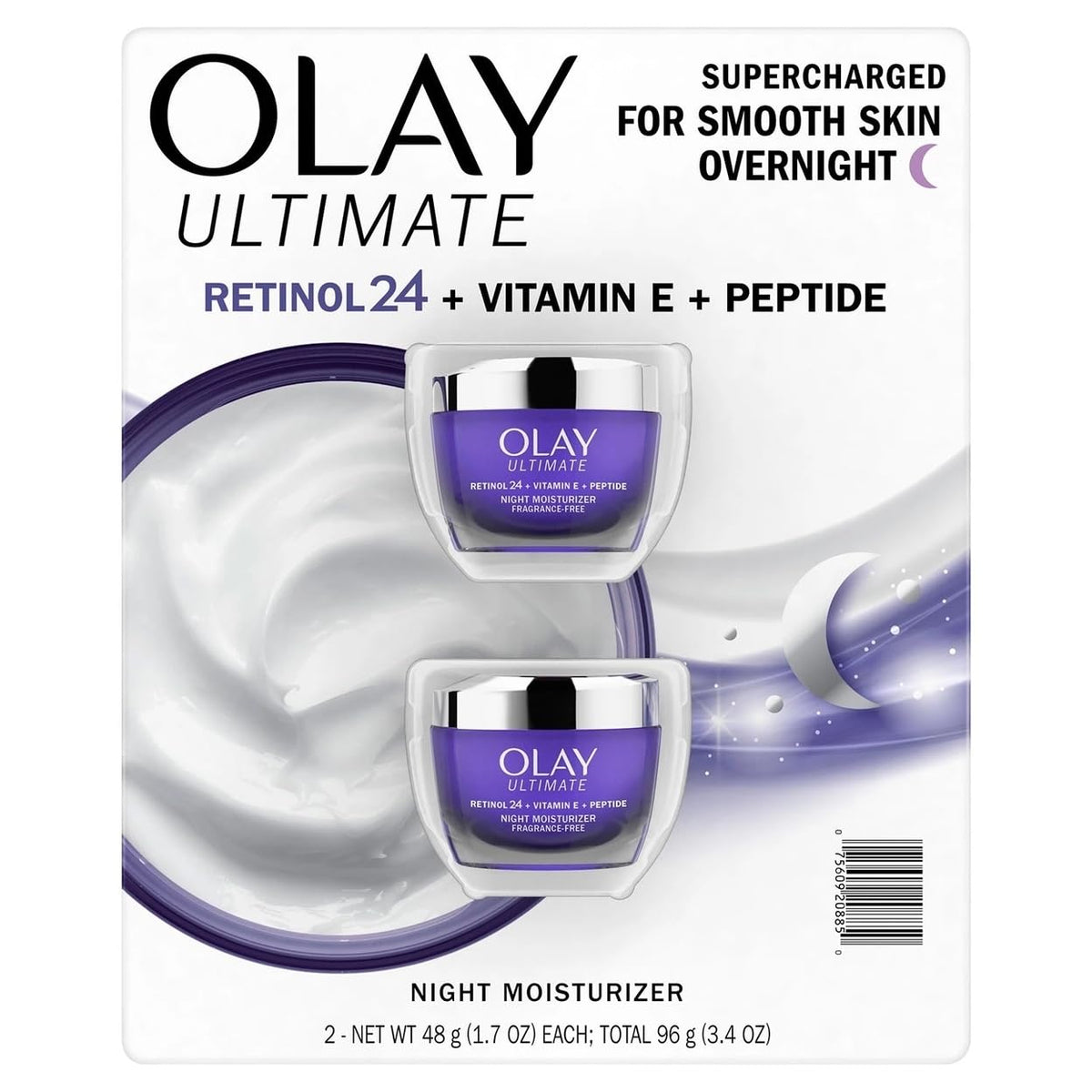 Ultimate Retinol 24 + Vitamin E + Peptide Night Moisturizer (1.7 Oz by Olay – 1 Count (Pack of 2), multi-colored, Pack of 2, Model 990014877