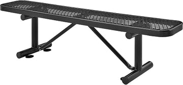 Global Industrial 6'L Heavy Duty Expanded Metal Mesh Flat Bench, Black