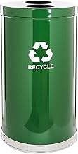 Witt Industries 18RTGN-2H 2-in-1 Steel Recycling Container, Green, 18"Dia X 33"H, Lot of 1