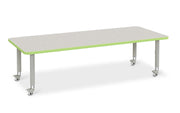 Berries Rectangle Activity Table - 30" X 72" by Jonti-Craft – 30" x 72", Wood, Freckled Gray/Key Lime/ Gray, Model 6413JCM130