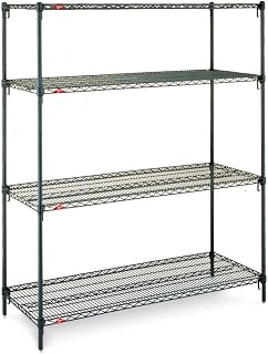 METRO A556K3 Super Adjustable Super Erecta 4-Shelf Industrial Wire Shelving Starter Unit, Metroseal 3 Epoxy, 24" x 48" x 63"