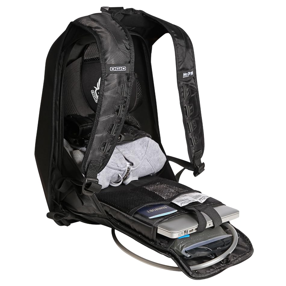 No Drag Mach 1 Motorcycle Backpack Cloud Racer by OGIO – osfa, Polyester, Black Gray, Model 803019