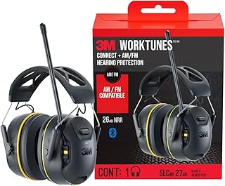 3M WorkTunes Connect + AM/FM Wireless Hearing Protector with Bluetooth | Bluetooth Hearing Protection with a 26 dB Noise Reduction Rating