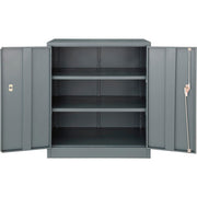 Counter Height Cabinet with Locking Lever Handle by Global Industrial – 36x24x42 inches, Alloy Steel, Grey, Model 269872GY