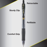 G2 Premium Rolling Ball Gel Pens by PILOT – 5 Count (Pack of 2), Rubber, Black, Pack of 2, Model 31303