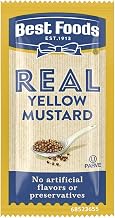 Best Foods Yellow Mustard Stick Pack Sachets, Gluten Free, No Artificial Flavors or Preservatives, 7 g, Pack of 500