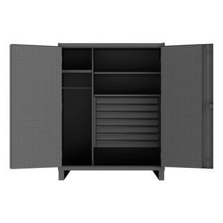 Cabinet, 7 drawer, hanger bar, pegboards by Durham – Alloy Steel, Grey, Model HDWCP246078-7M95