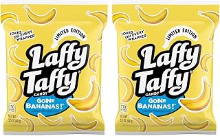 Laffy Taffy Mini Bar Bag,Banana,Chewy Taffy Candy,3.5 oz,(Pack of 2)