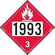 Labelmaster Z-IDF UN 1993 Flammable Liquid Hazmat Placard, Permanent Vinyl (Pack of 25)