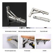 2pcs Stainless Steel Folding Stand Table Bracket Shelf Bench 200kg Load Heavy Repisas Flotantes Mesa Plegable (Color : 8 INCHES) by SBTRKT – Stainless Steel, 8 Inches, Model SBTRKT