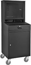 Global Industrial Mobile Security LCD Computer Cabinet Enclosure, Black