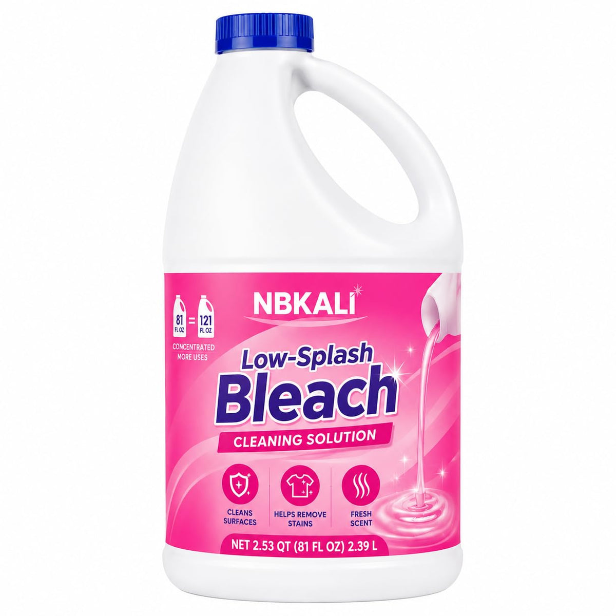 Low Splash Bleach Meadow Scent 81 Fl Oz Liquid by NBKALI – 81 Fl Oz (Pack of 1), Model NBK-LSB-81