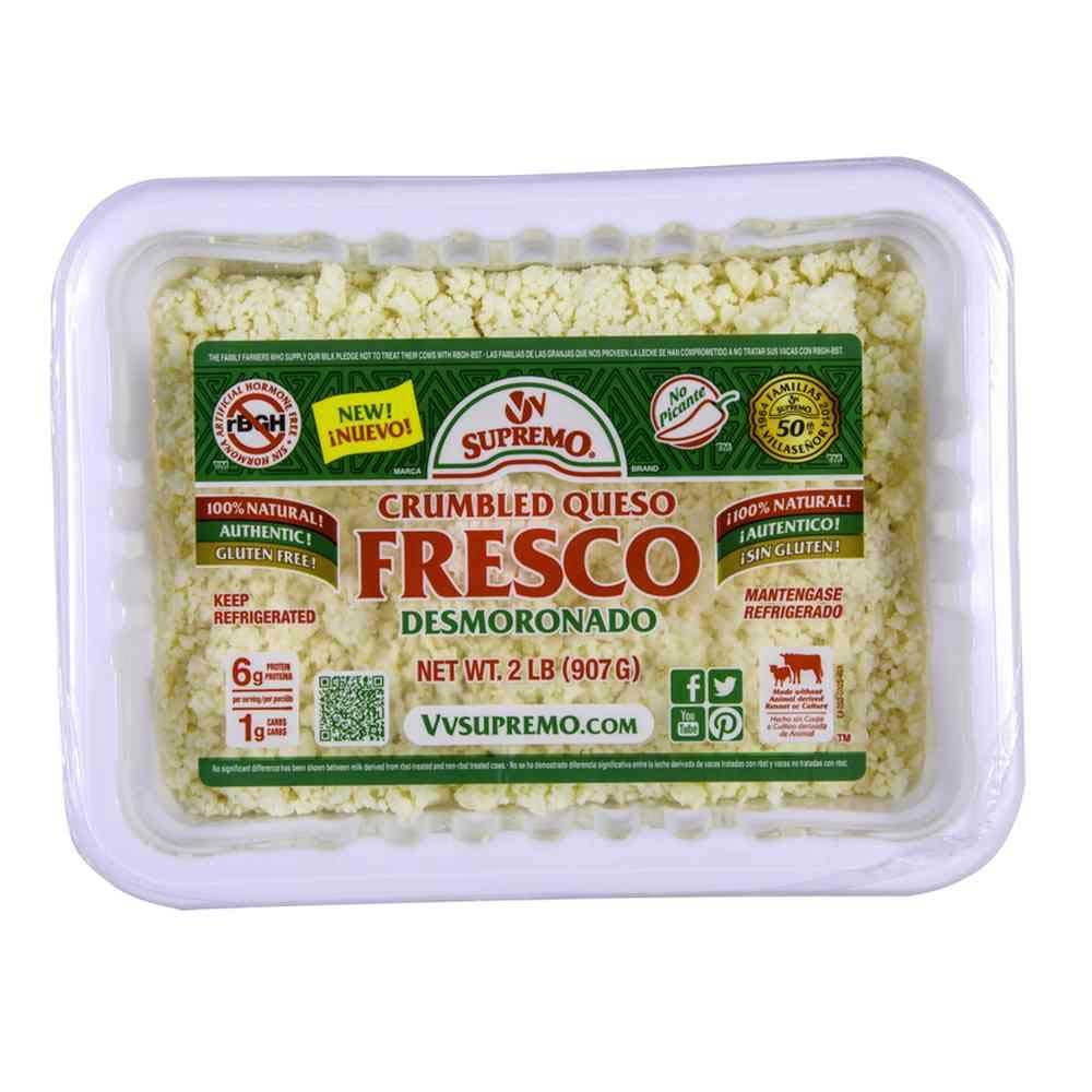 Supremo Queso Fresco Crumbles by Vv Supremo – 0.25 cup (1g), Pack of 6