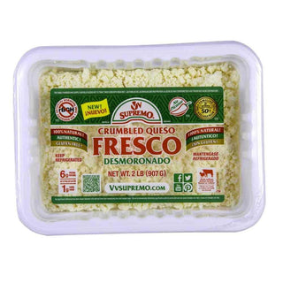 Supremo Queso Fresco Crumbles by Vv Supremo – 0.25 cup (1g), Pack of 6
