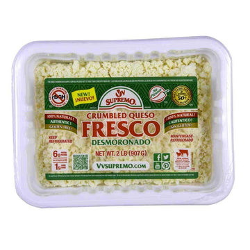 Supremo Queso Fresco Crumbles by Vv Supremo – 0.25 cup (1g), Pack of 6