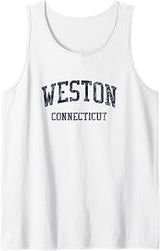 Weston CT JN5 Vintage Athletic Blue Design Tank Top