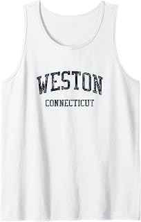 Weston CT JN5 Vintage Athletic Blue Design Tank Top