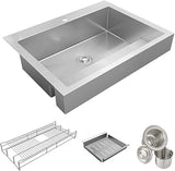 Elkay Dart Canyon ELDSSF36279DBG Stainless Steel 35-7/8" x 27-1/4" x 9-5/8", Single Bowl Farmhouse ADA Workstation Sink