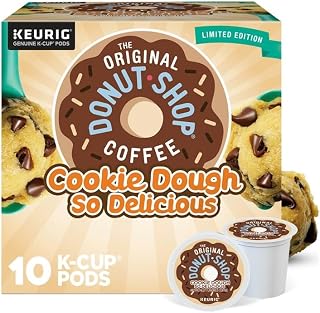 The Original Donut Shop Coffee K-Cup Pods Cookie Dough So Delicious, 3.3 Ounce, 10 Count