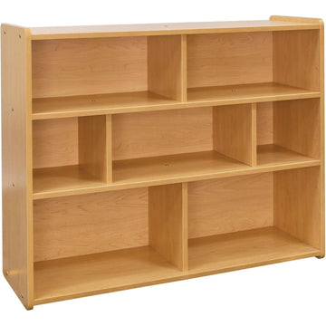 46" Wood Composite School Age Compartment Storage in Maple by Tot Mate – 30.08"H x 46"W x 14.8"D, Wood, Maple, Model TM2206R.0577