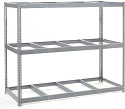 Global Industrial Wide Span Rack 96Wx36Dx60H, 3 Shelves No Deck 1100 Lb Cap. Per Level, Gray