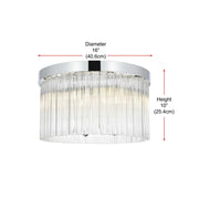 Harlow Four Light Flush Mount Chrome by Lighting Design – Iron, Chrome