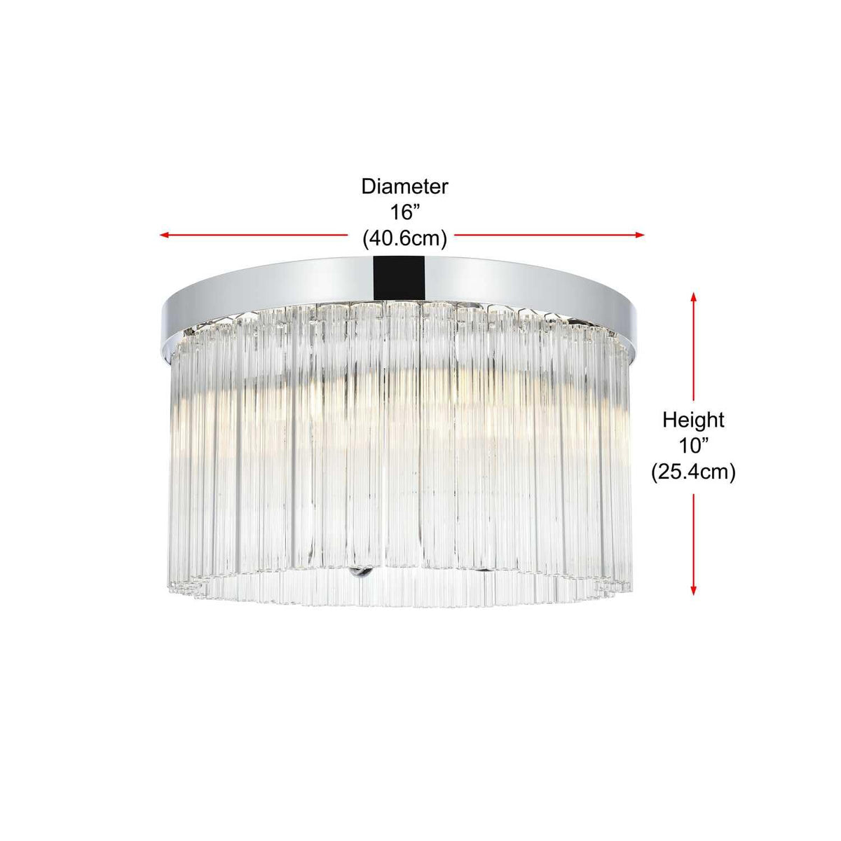 Harlow Four Light Flush Mount Chrome by Lighting Design – Iron, Chrome