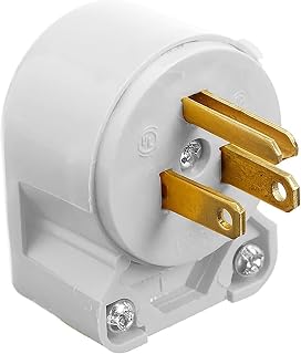 Legrand Pass & Seymour 4867ANWCC10 15 Amp 250V Medium Duty Nylon Angle Plug, NEMA 5-15P, White (1 Count) (Pack of 10)