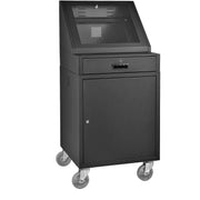 Mobile LCD Console Computer Cabinet for 21" Diagonal by Global Industrial – Steel, Black, Model 273115BK
