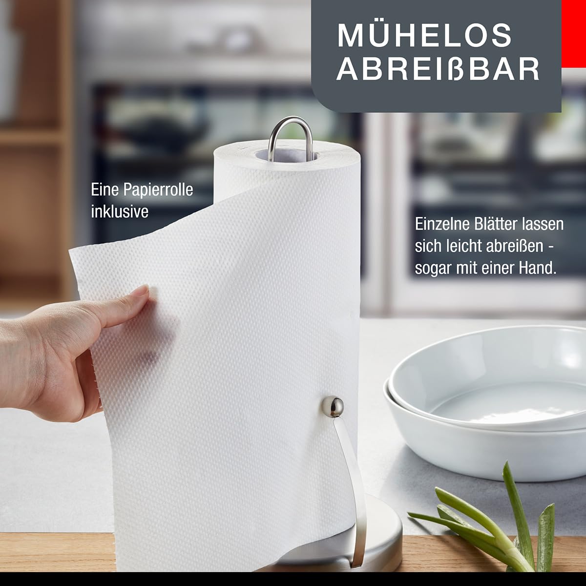 Kitchen Roll Holder Das Original by GEFU – Stainless Steel, Model 15700