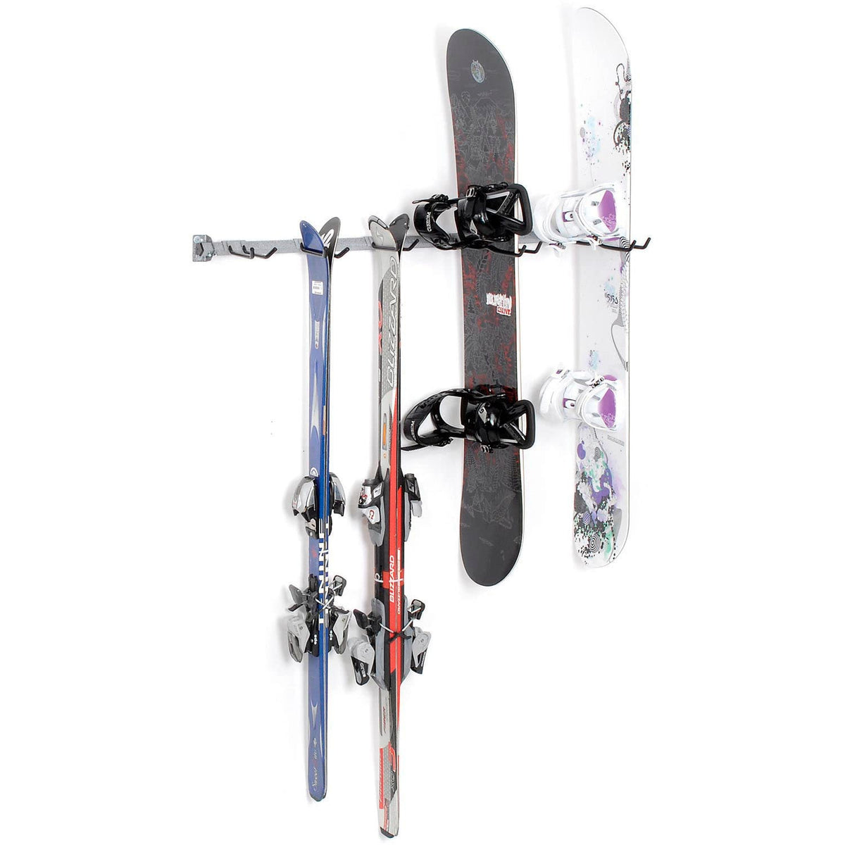 Monkey Bar Storage Ski and Snowboard Rack by Monkey Bars – Large, Metal, Soapstone Grey, Model 3007