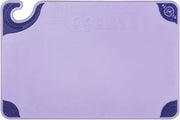 San Jamar Allergen Saf-T-Grip Cutting Board With Molded-In Ruler, Plastic Chopping Board for Kitchen, 12" x 18" x 0.5", 6 Count, Purple