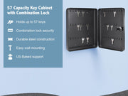 Wall Mount 57 Position Key Cabinet with Combination Code by Barska – 57 Keys, 57.0 load, Alloy Steel, Black