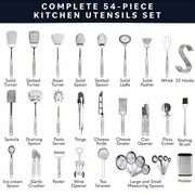 Home Hero Kitchen Utensil Set, Stainless Steel Tools, 54 Piece Silver