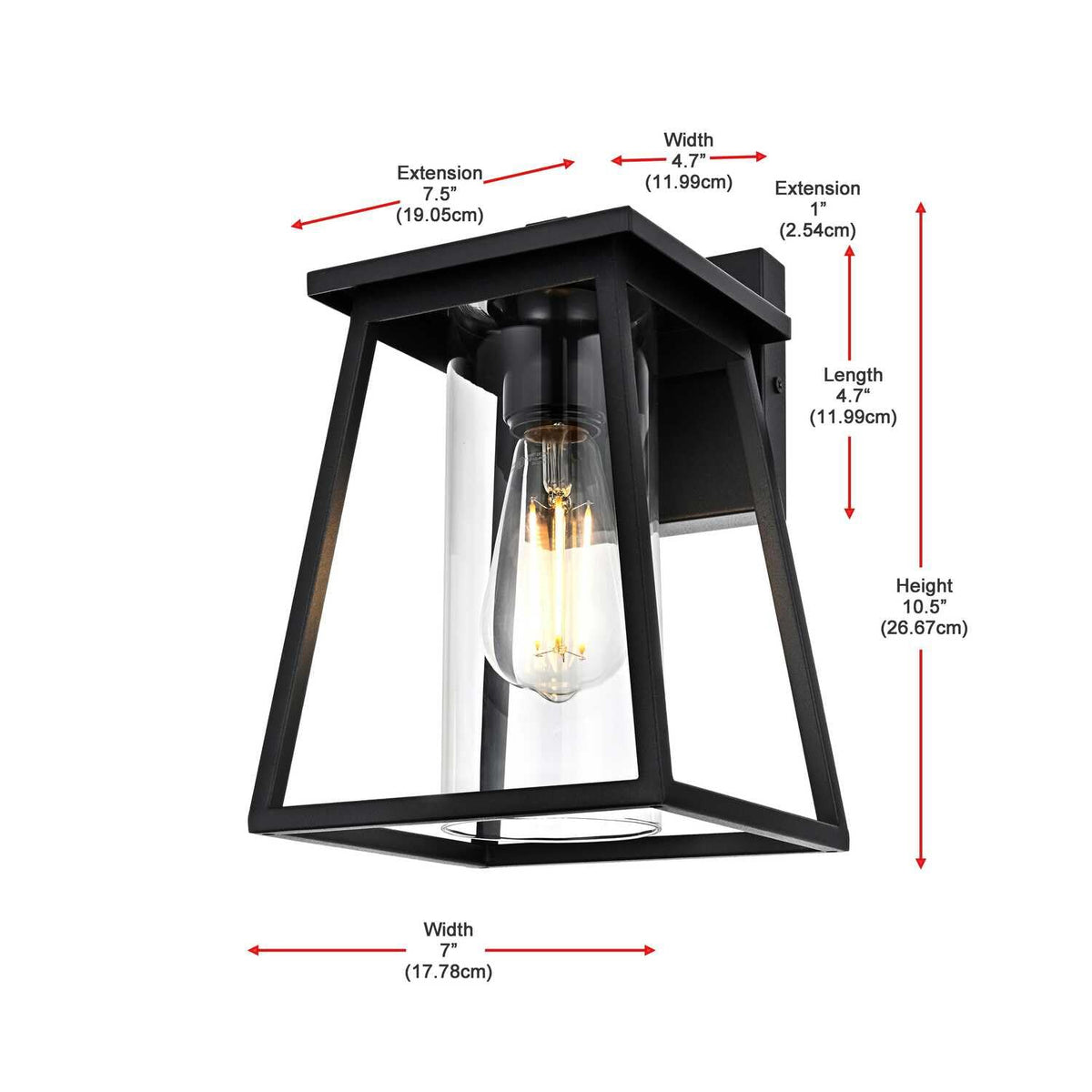 Lambert One Light Outdoor Wall Sconce Black by Lighting Design – Iron, Black, Model OD346W11BK