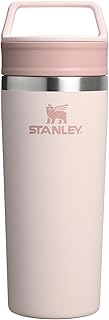 STANLEY 1913 Cafe to-Go Travel Mug 0.47L - Rose Quartz | Keeps 5 Hours Hot - 6 Hours Cold - Dishwasher Safe - Easy-Carry Handle - Insulated Coffee Cup