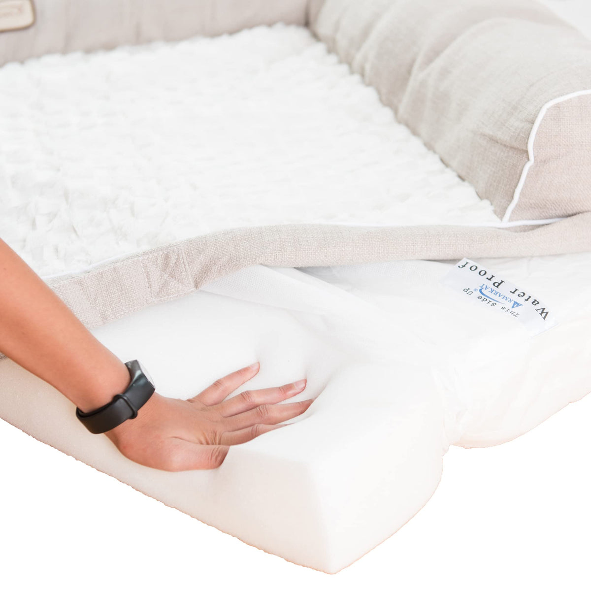 Bed Dog Bed by Armarkat – Medium, foam, beige, ivory, Model D07B