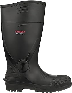 TINGLEY Mens Rubber Workboot Rain Boot, Black, 13 US | Safety Work Boots