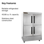 Traulsen (2) Split Solid Doors / Silver / 43.88 cubic_feet Refrigerators