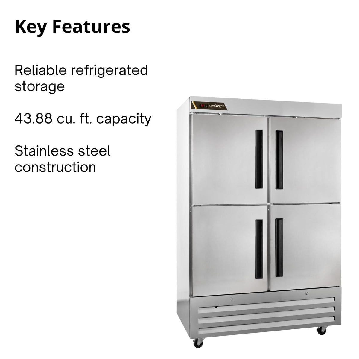 Traulsen (2) Split Solid Doors / Silver / 43.88 cubic_feet Refrigerators