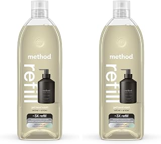 Method Gel Hand Soap Refill, Vetiver + Amber, 34 Fl Oz (Pack of 2) (Packaging May Vary)