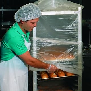 LK Packaging 52" x 80" 0.6 mil HDPE Bun Pan Rack Cover, 50/RL