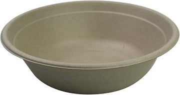 Sabert Pulp 32 oz Round Bowl, Certified Compostable, Recyclable, Disposable, Microwaveable, Reheatable, Durable, 300 Count