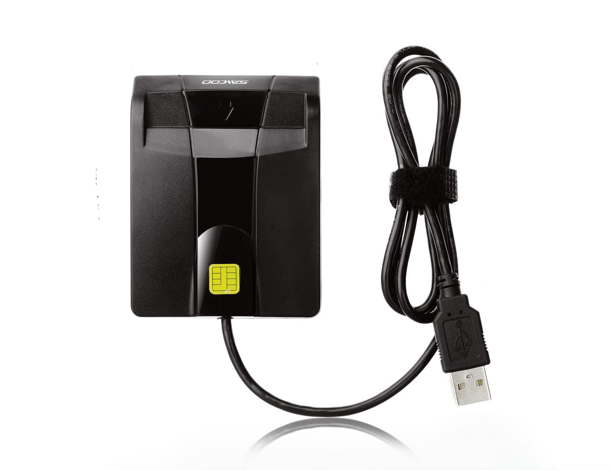 smart Card Reader DOD Military USB Common Access CAC Card Reader by saicoo – 42.3 x 2.55 Inch, Type A, Model FBA_S0201B-SSM