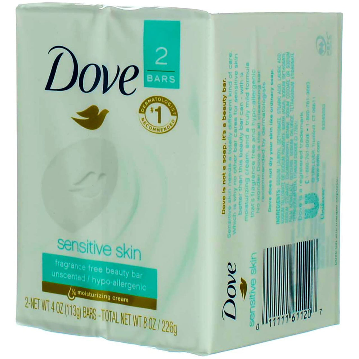 Dove 4 Ounce (Pack of 2) / Unscented / 2 Soaps