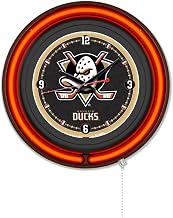 Holland Bar Stool Clk15BKAnaDks NHL 15 in. Dia. Anaheim Ducks Double Neon Wall Clock Black
