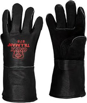 Tillman Medium Black Elkskin CottonFoam Lined Welders Gloves with Top Grain Elkskin Cuff and Kevlar Thread Locking Stitch (875M)