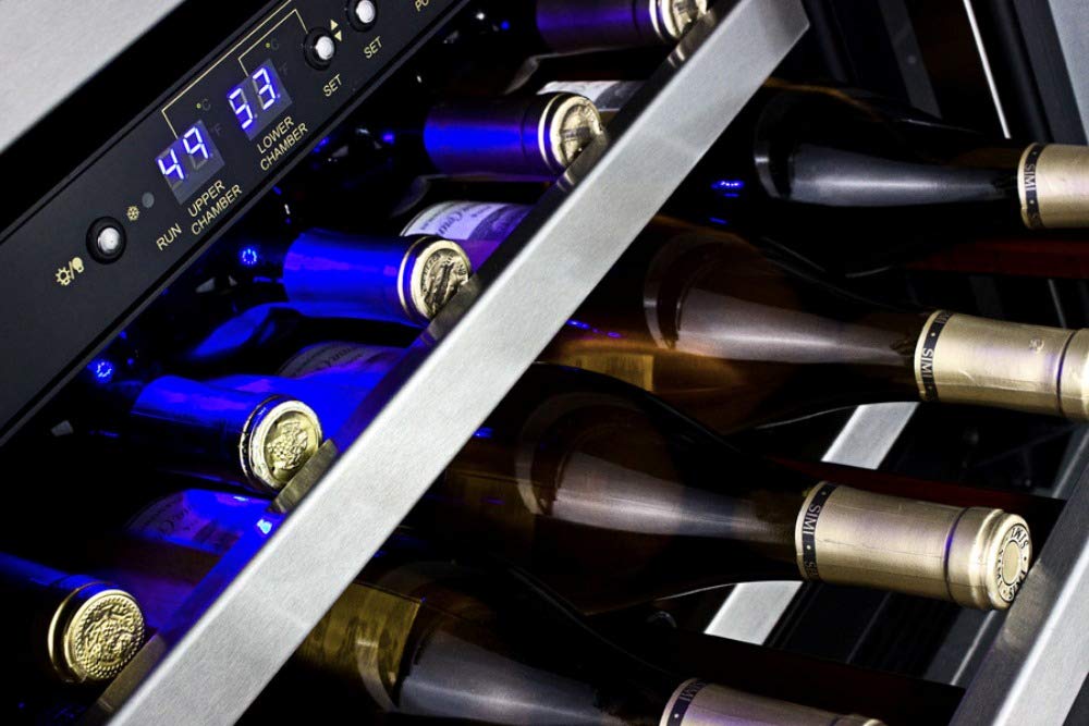 Commercially Approved Dual Zone Built-In Wine Cellar with Glass Door by Summit Appliance – 34500.0 milliliters, Stainless Steel, Model SWC530BLBIST