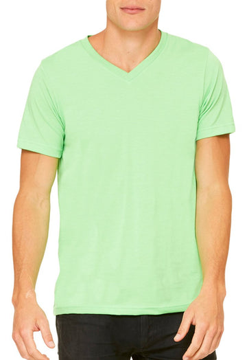 Bella + Canvas Unisex Jersey Short-Sleeve V-Neck T-Shirt 2XL NEON GREEN by BELLA+CANVAS – Jersey, Neon Green, Model 3005