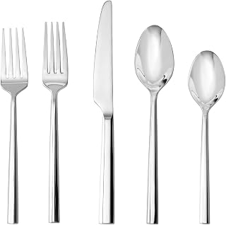 Fortessa Orson 18/10 Stainless Steel, 20 Piece Flatware Set (Service for 4), Silver